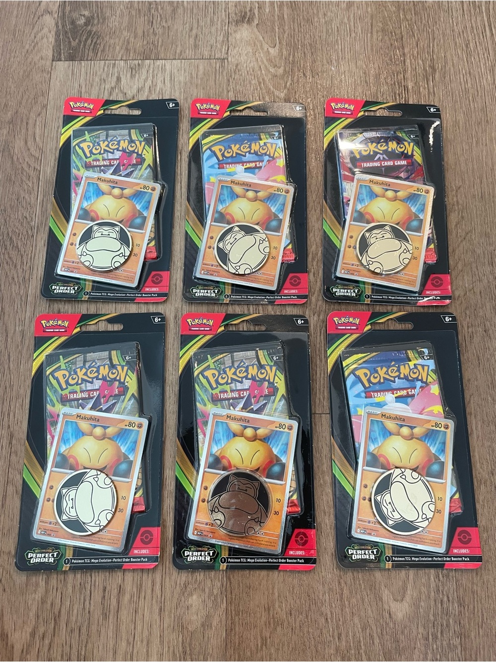 Pokémon TCG Perfect Order Blister Pack with Makuhita Coin - 6 pack
